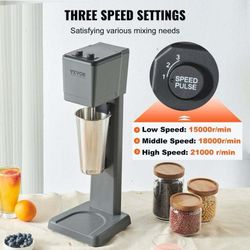 B667 $80 Commercial Milkshake Blender, 375W Single Head Drink Mixer Machine, 3-Speed Stainless Steel Cup Milkshake Maker for Shops This powerful mil
