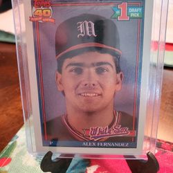 Chicago White Sox Alex Fernandez 1991 Topps Error Glow Back Rookie Card 