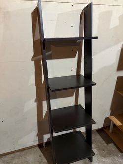 Black 5-Tier Ladder Bookshelf