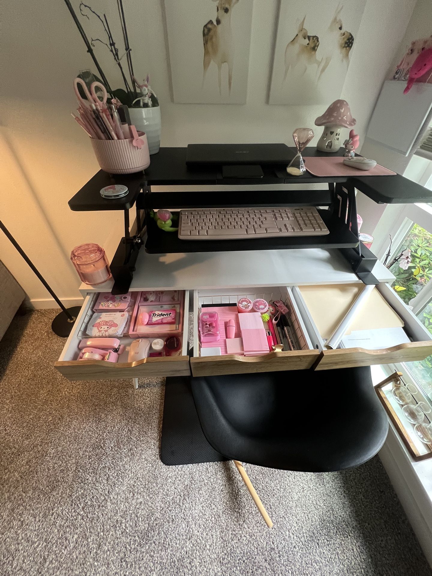 Desk Combo Includes: Desk Plus Standing Desk Converter And Chair $225 Or Desk: $125, Standing Desk Converter:$75 & Chair: 50