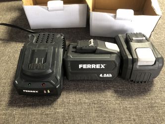 2 Ferrex 20V Max Lithium-Ion Rechargeable Power Battery And Charger