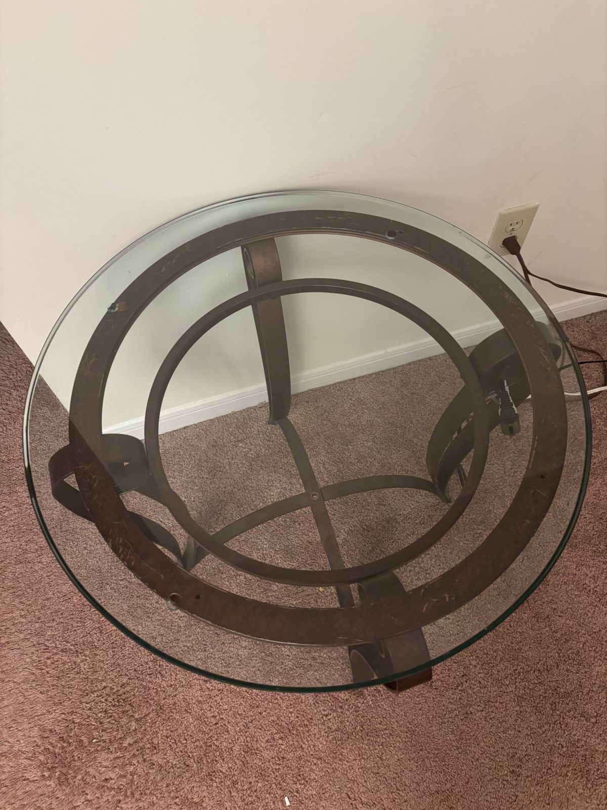Circle Glass Side Table 