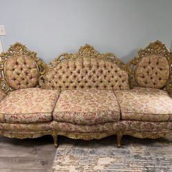 Vtg Antique French Couch Sofa 7ft Long