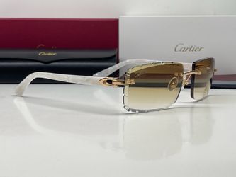 Cartier White Acetate Sunglasses Buffalo Horn Glasses
