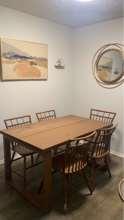 Wood Dining Table with 5 chairs