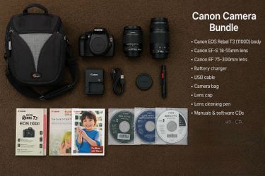 Canon EOS Rebel T3 DSLR Camera Bundle – As-Is