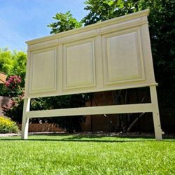 Brand New! Beautiful, Solid Wood, Ivory White KING Sized Stand-alone Headboard (Heavy!) Retail $1250