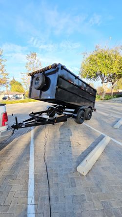 NEW DUMP TRAILER 12x8x4 12000 LBS
ROLLING TARP--SPARE TIRE,ELECTRIC BRAKES,HYDRAULIC SYSTEM,REMOTE CONTROL,IDEAL FOR HAULING, DEMOLITION, TRASH ETC,FO