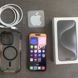 iPhone 15 Pro 1 TB Black Titanium, mint condition! 