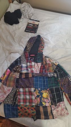 supreme patchwork anorak size large