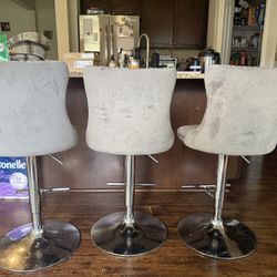 3 Grey Bar Stools 