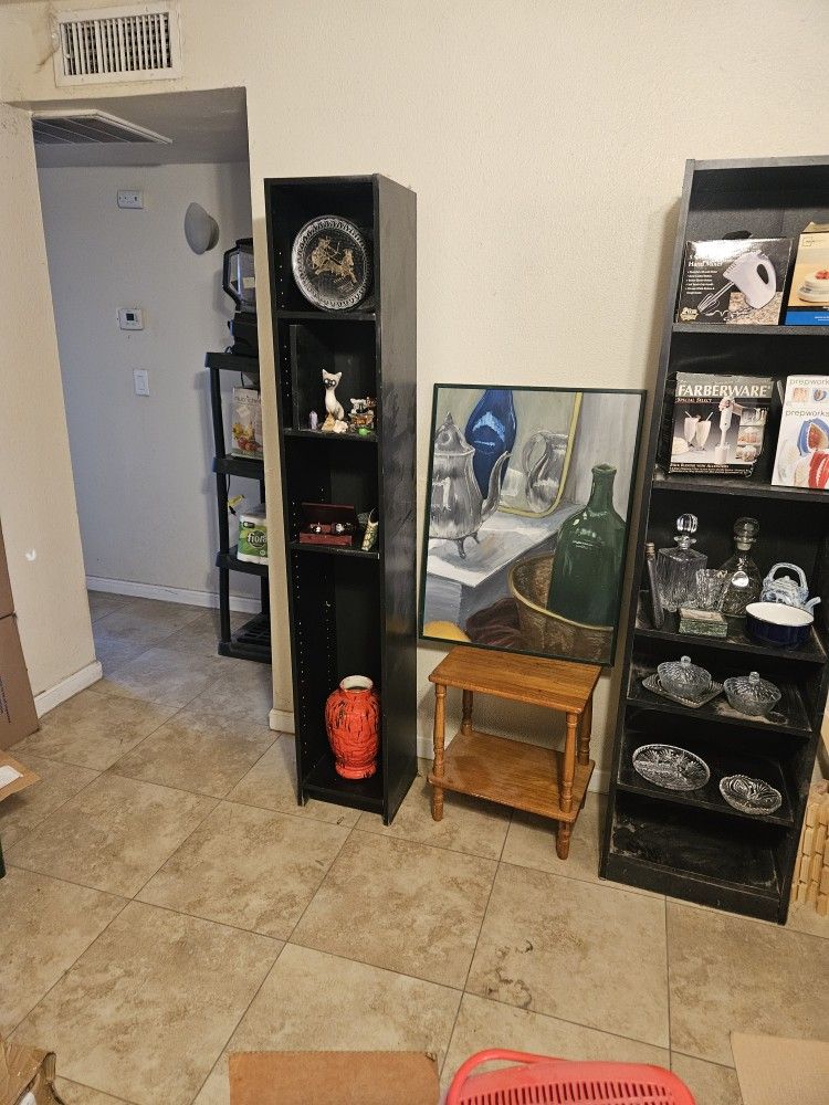 Two Black Bookshelves