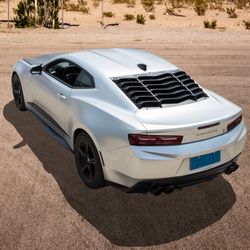 CUMART Rear Window Louvers Windshield Sun Shade Cover Lambo Style Matte Black Compatible with Chevrolet Chevy Camaro 2015 2016 2017 2018 2019