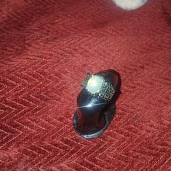 Fire Opal, Black Spinel In Sterling Silver