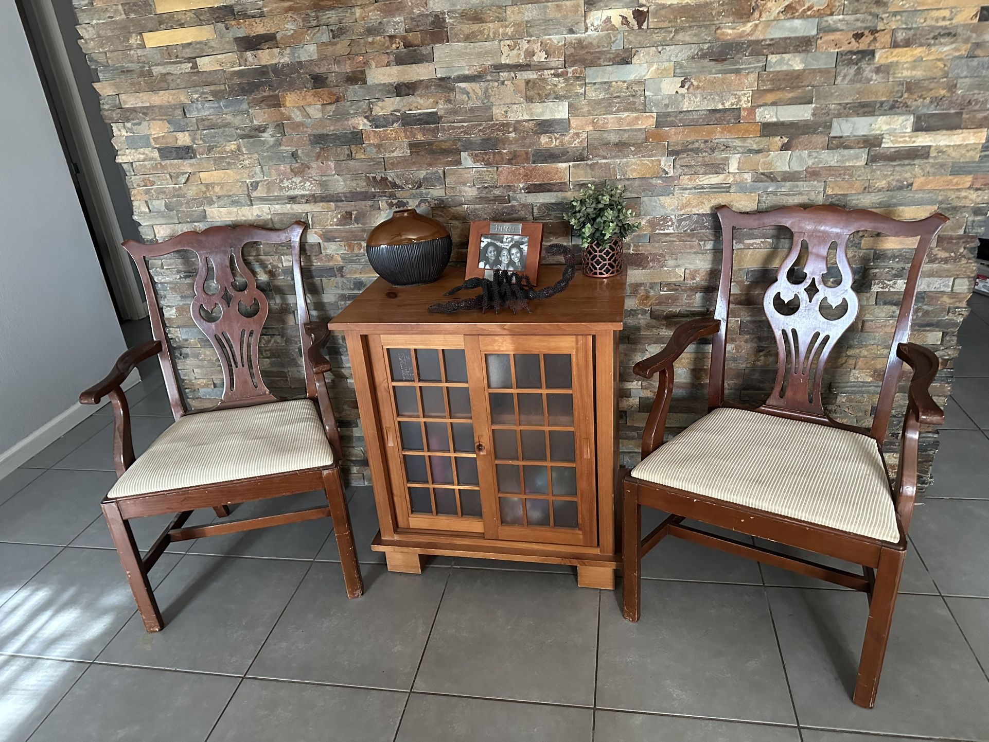 Vintage Mahogany Chairs Set Of 2