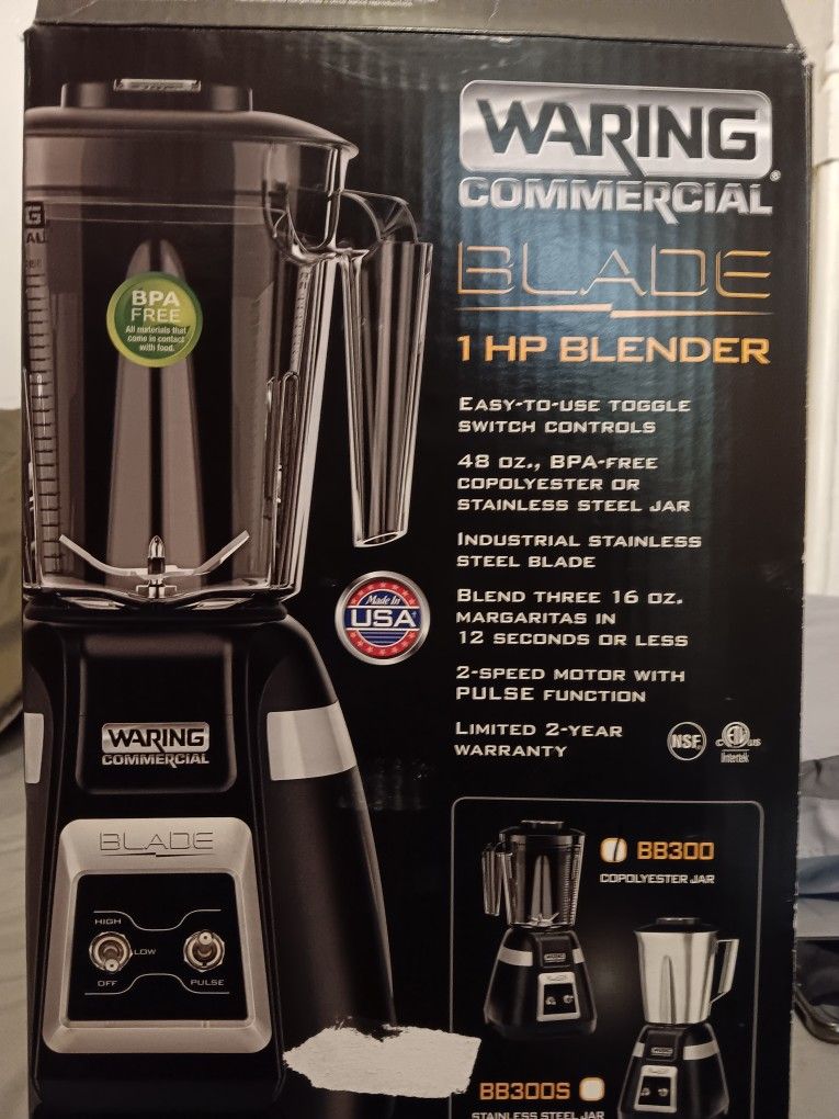 WARING BLADE SERIES 1 HP BLENDER WITH TOGGLE SWITCH CONTROLS BB300