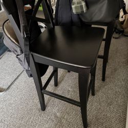 * TWO SOLID WOOD IKEA COUNTER STOOLS* 