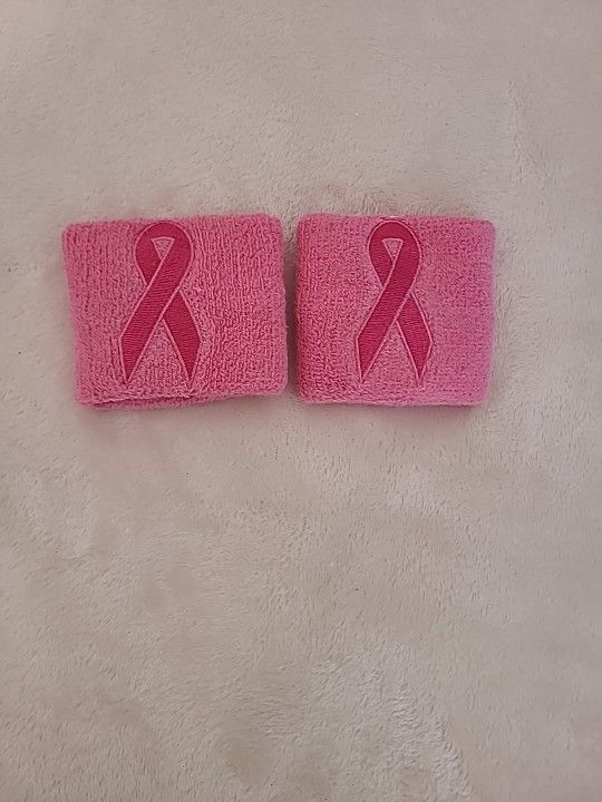 Sudora Sweatbands Pink Hope Breast Cancer Awareness Set of 2 Tennis Golf Gym