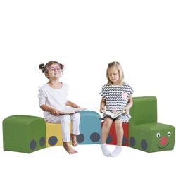 Baby Sofa Seating Foam Stool - Flexible Colorful Child Size Sofa Stool, Cartoon Leather Sofa Chair for Homeschool Learning, Daycares and Classroom Fur