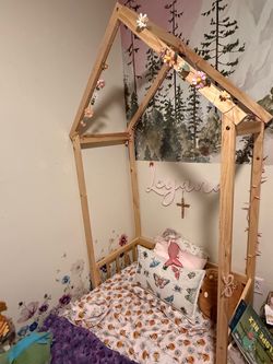 Kids Wooden House Bed Frame Floor Bed