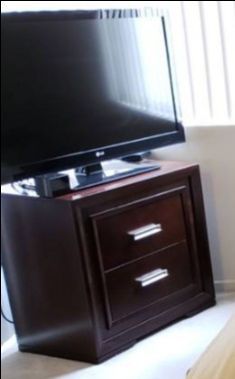Two night stands (lined deep drawers) dark wood (expresso/mocha wood)