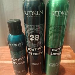 Redken Hair Mousse, Hairspray, and Root Lifter Set