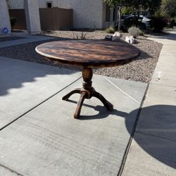 Solid Wood Pedestal Dining Table – Fully Refurbished