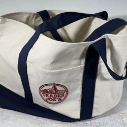 Trader Joe’s Large Navy Cotton Canvas Tote Bag