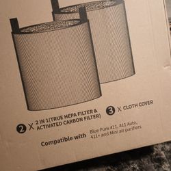 Lot Of 2 - 3-In-1 Pre Filter And True Hepa Filter And Activated Carbon Filter