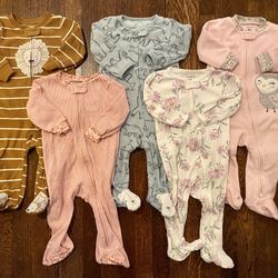 9 Month Baby Girl Footie Pajamas