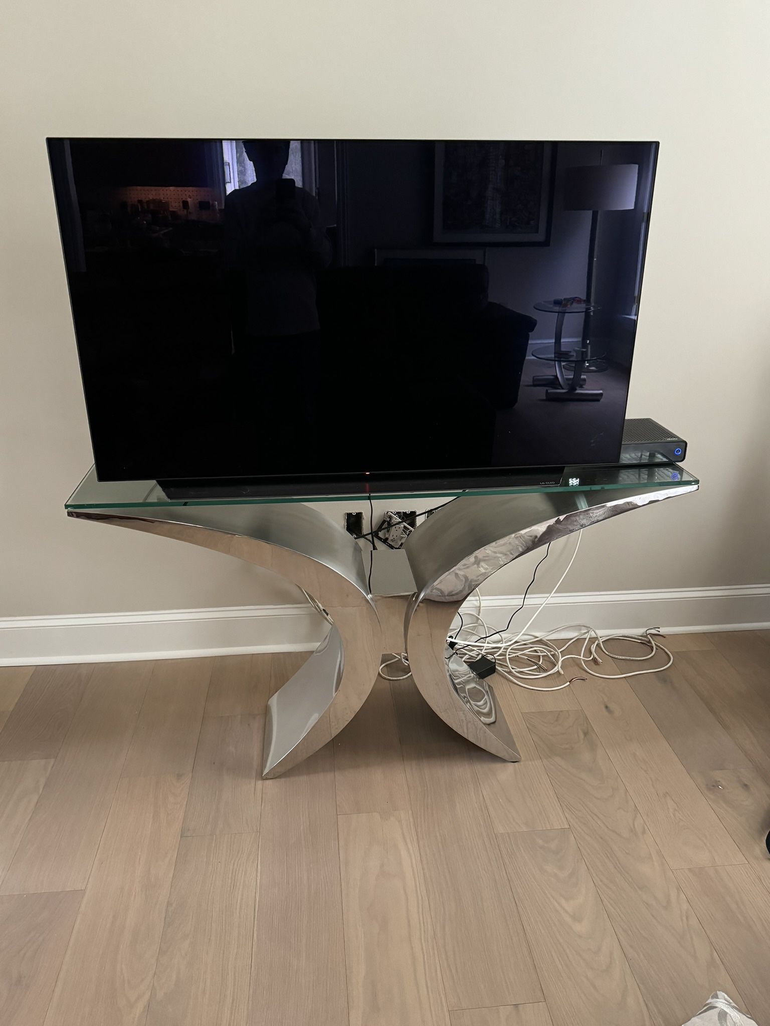 Table Metal with Glass Top