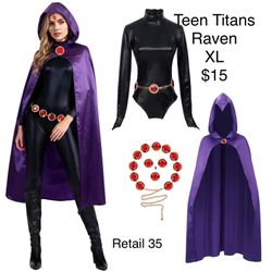 Teen Titans Raven Women’s Costume Cosplay XL 