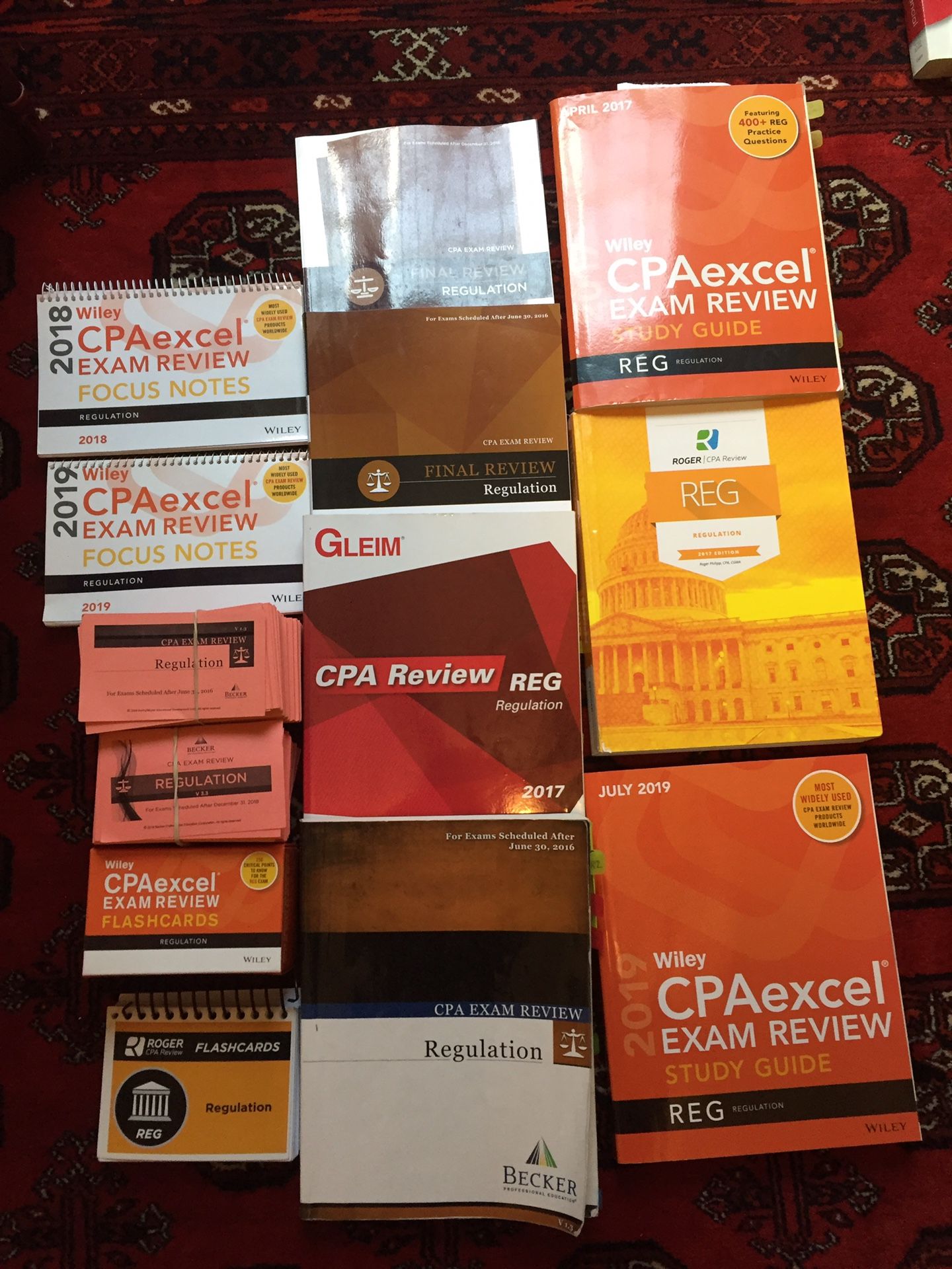 CPA Exam Bundle Becker CPA Excel Gliem Roger CPA books Flashcards 