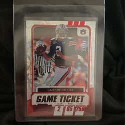 2021 Panini Contenders Draft Picks Bowl Ticket 22/23 Cam Newton #23