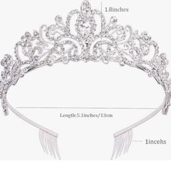 New Silver Rhine Stones Tiara