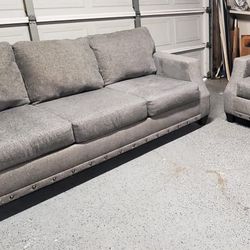 Grey Couches Set Delivery Available 
