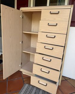 Postmodern Light Oak Wardrobe