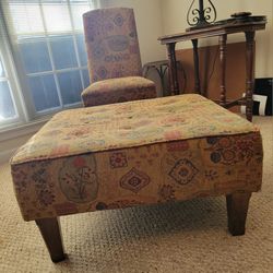 Chair w/ Ottoman/Sofa Table - ESTATE SALE