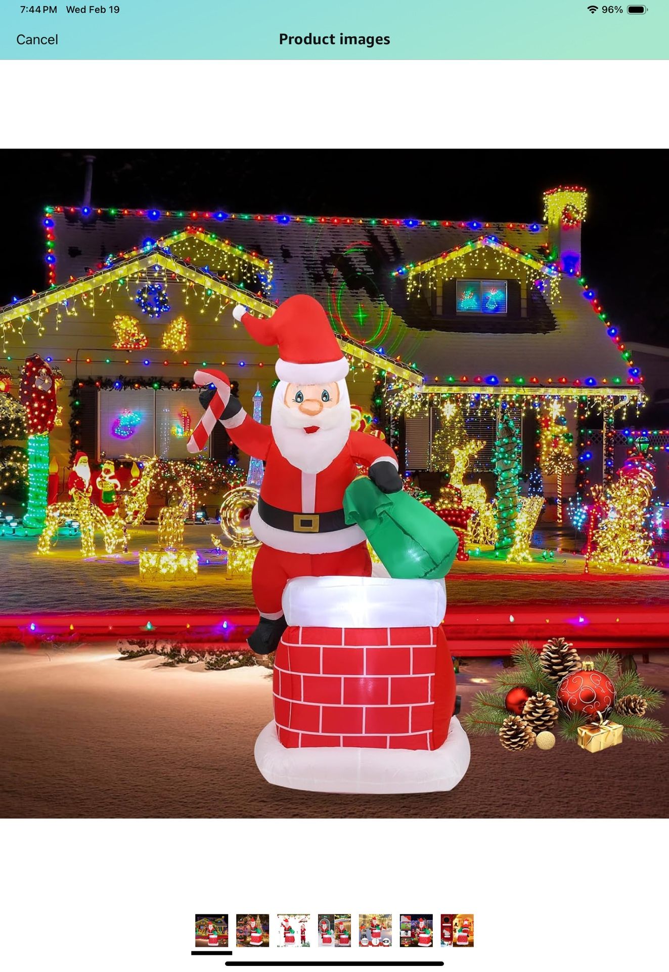 NEW Christmas 6FT Santa In Chimney Airblown Inflatable