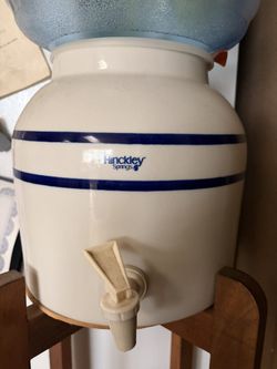 Hinkley springs Springs Stoneware water Dispenser With Wood Stand