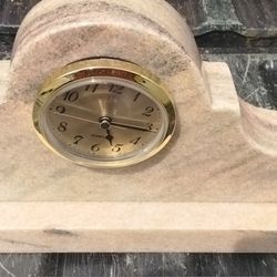 Pink Marble Mantel Clock