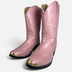 RED RANCH PINK COWGIRL BOOTS WOMENS SIZE 5  LEATHER UPPERS  EXCELLENT NEW CONDITION “WE’VE MADE IT INCREDIBLY EASY AND CONVENIENT FOR YOU TO PURCHASE 