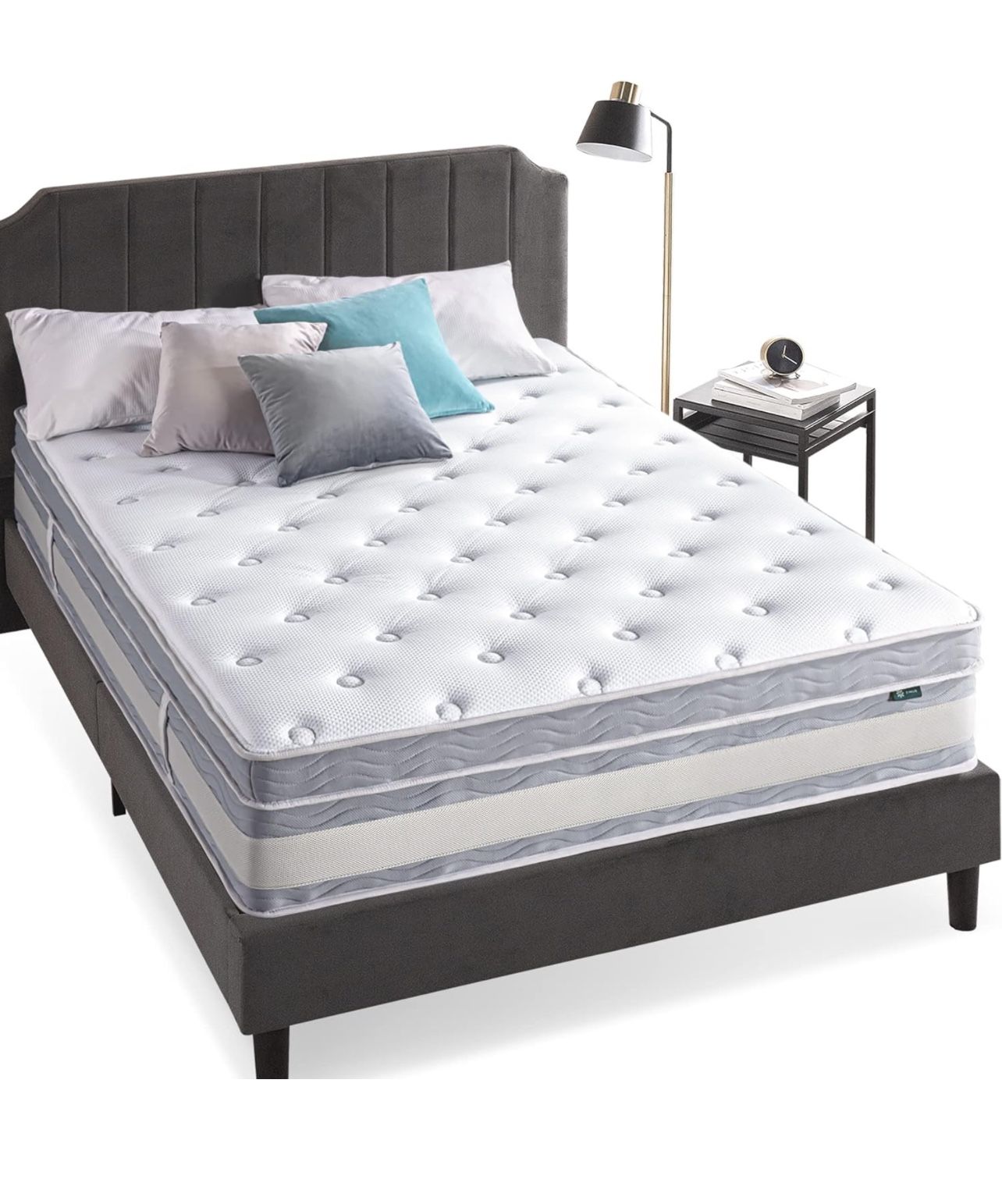 Zinus 14 Inch Green Tea Cooling Gel Memory Foam Hybrid Mattress / Pocket Innersprings for Motion Isolation, King