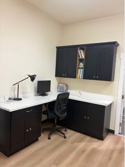 Solid wood black cabinets
