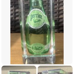 1970s Vintage Perrier 6.5 oz. Bottle  Encased In Lucite Acrylic RARE ONLY 1 EBAY