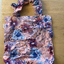 Starbucks Reusable Foldable Tote Bag Floral NWT