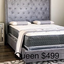 Cama Queen Cajón Más Colchón Plus ENVÍO GRATIS !🚚