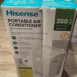 Hisense 8000 BTU DOE 115-Volt Vented Medium Room Smart Portable Air Conditioner Remote...