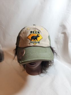Beer season khaki and Olive color hat adjustable with Crazy bottle opener