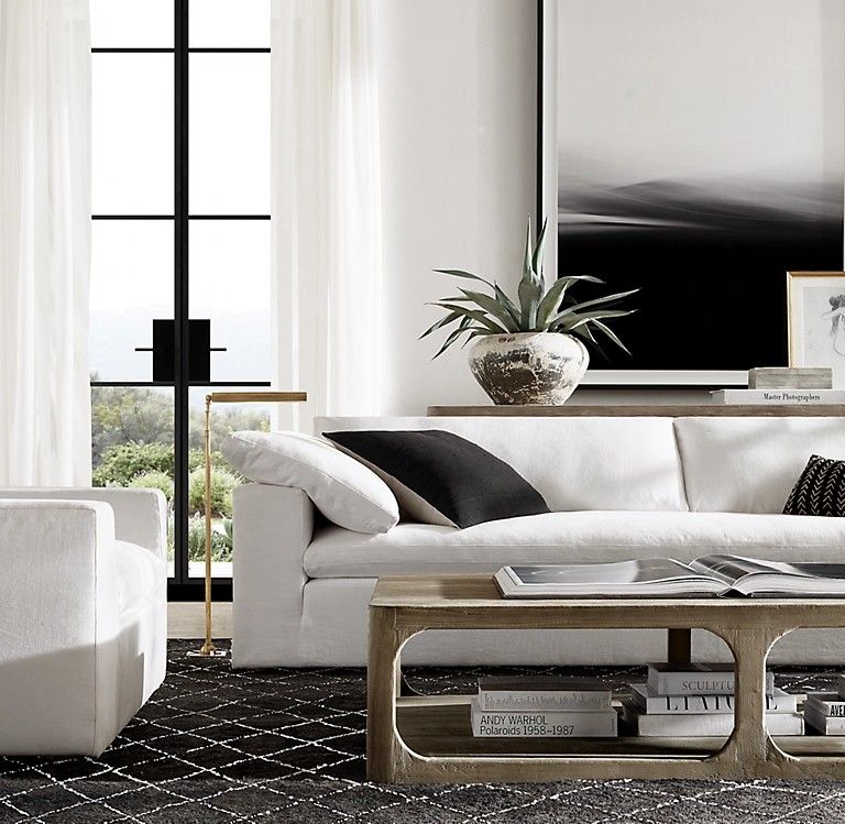 RH Restoration Hardware Martens rectangular Wood Coffee Table RARE 75% OFF
